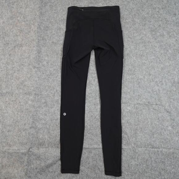 Lululemon Leggings Womens 2 Speed Up 27" Black Run Gym Yoga Workout Athletic - Picture 6 of 8